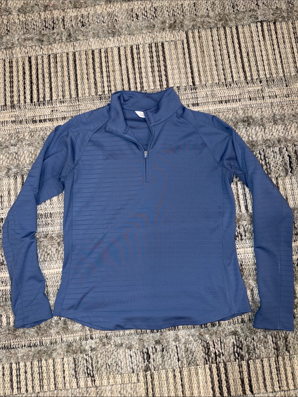 Walter Hagen Women's Periwinkle Blue Ribbed Quarter Zip Golf Top Medium EUC
